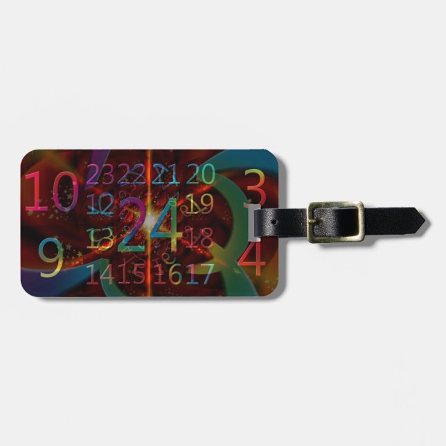 Psykedeliskt nummer mönster, hypnotiserande design bagagebricka (Horisontell Framsida)