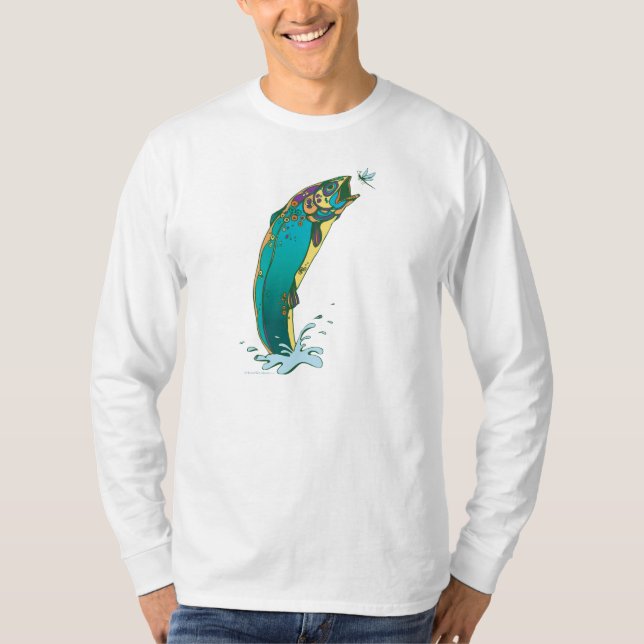 Psykedeliskt regnbågsfiske tee shirt (Framsida)