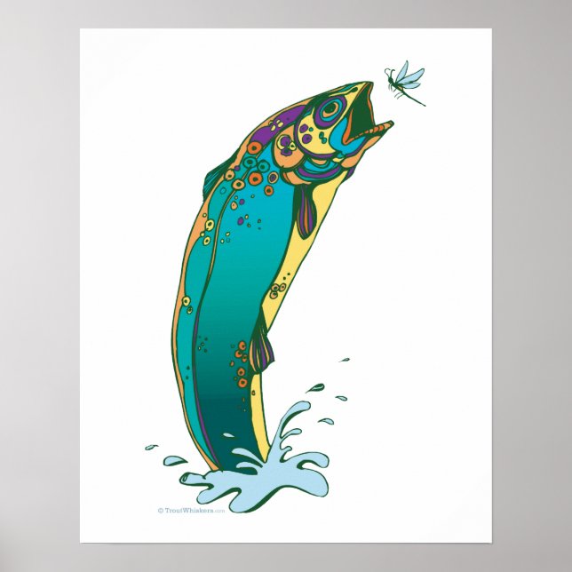 Psykedeliskt regnfiske poster (Framsidan)