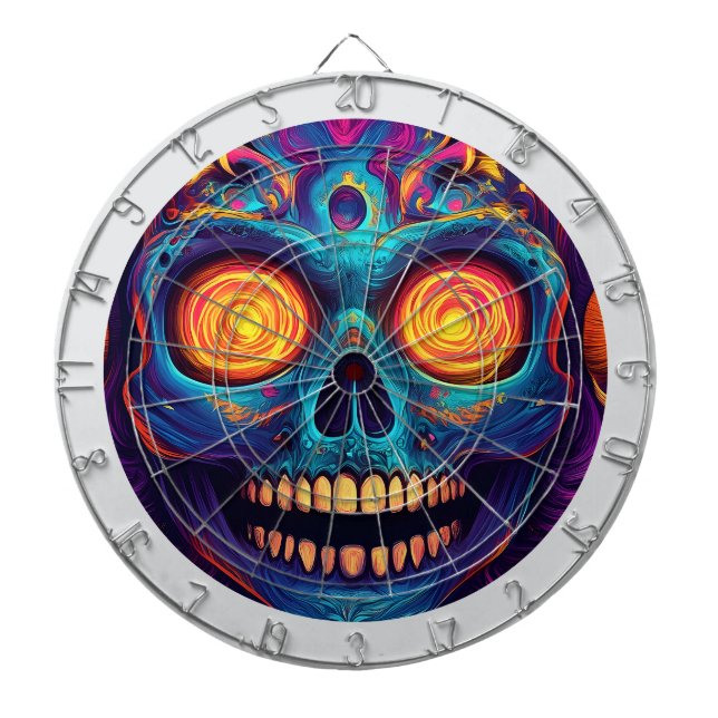 Psykedeliskt socker Skull Art - Day of the dead Darttavla (Framsidan)