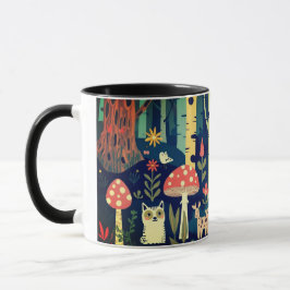 Psykeledisk skogsdesign mugg