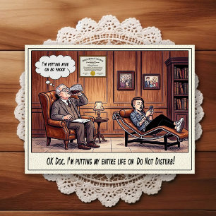 Psykiaterkontor Humor Serieteckning Postkort Vykort