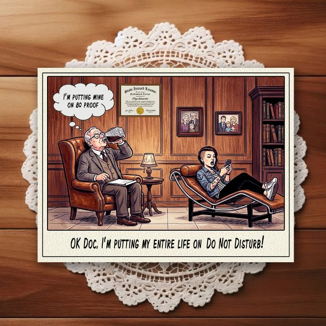 Psykiaterkontor Humor Serieteckning Postkort Vykort (Skapare uppladdad)