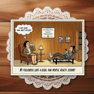 Psykiaterkontor Humor Serieteckning Postkort Vykort