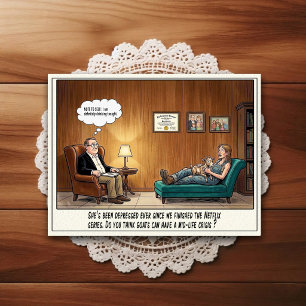 Psykiaterkontor Humor Serieteckning Postkort Vykort
