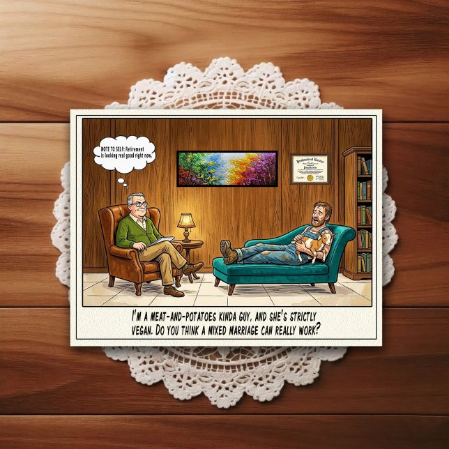 Psykiaterkontor Humor Serieteckning Postkort Vykort (Skapare uppladdad)