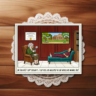 Psykiaterkontor Humor Serieteckning Postkort Vykort