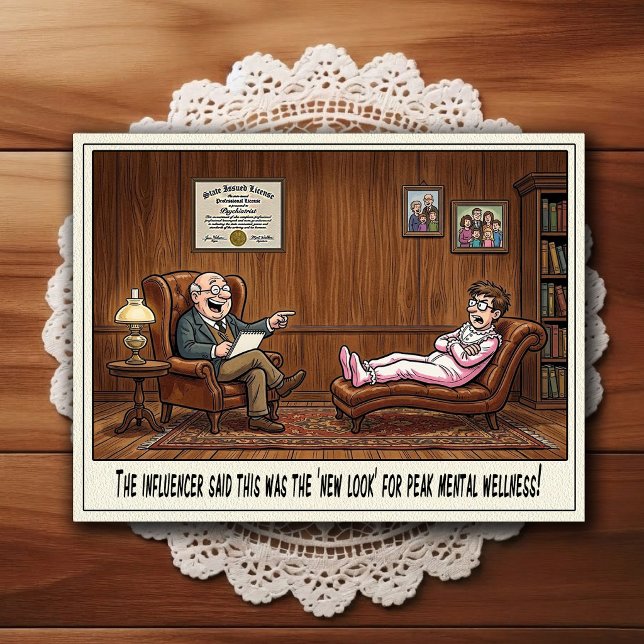 Psykiaterkontor Humor Serieteckning Postkort Vykort (Skapare uppladdad)