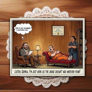 Psykiaterkontor Humor Serieteckning Postkort Vykort