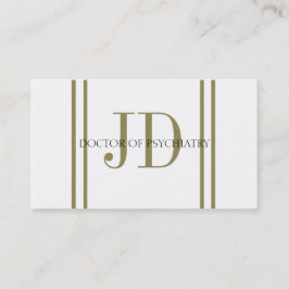 PsykiaterVert guld- rand W/W Visitkort