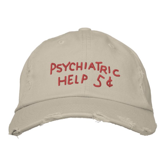 Psykiatrisk Hjälp – 5 cent broderad hatt Keps (Framsida)