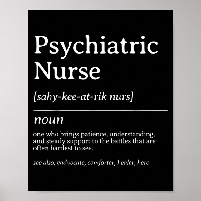 Psykiatrisk sjuksköterska definition mental hälsa  poster (Framsidan)