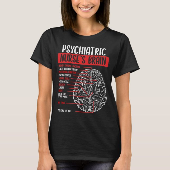 Psykiatrisk sjuksköterska med påskrift Reel Psycho T Shirt (Framsida)