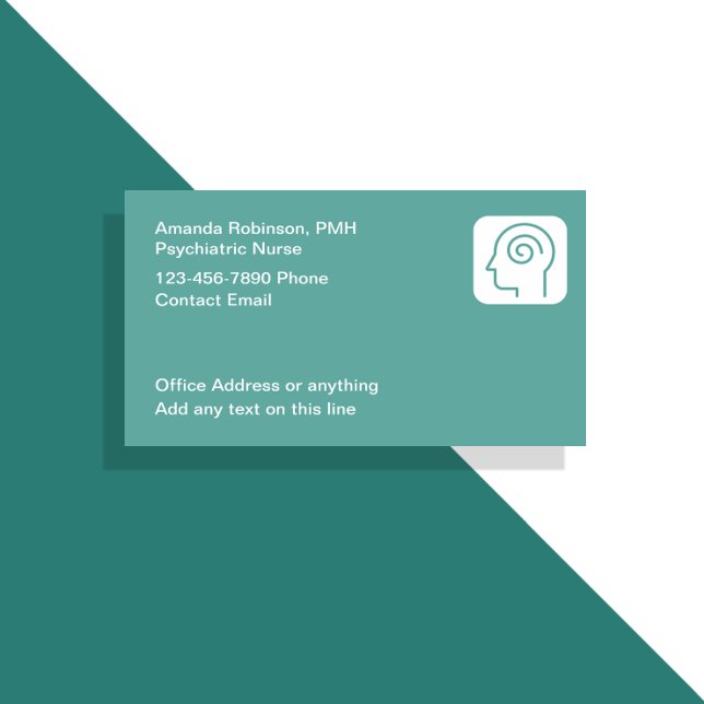 Psykiatriska sjuksköterskeämnen Medicinska Affärsk Visitkort (Skapare uppladdad)