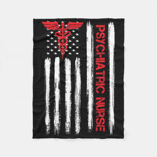 Psykiatriska sjuksköterskor, amerikansk Flagga, Rn Fleecefilt (Framsidan)