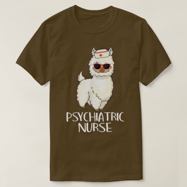 Psykiatriska sjuksköterskor Llama Rn Mental Health T Shirt (Design framsida)