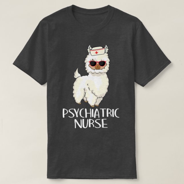 Psykiatriska sjuksköterskor Llama Rn Mental Health T Shirt (Design framsida)