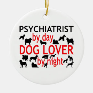 Psykiatrist by Day Hund älskare by Natt Julgransprydnad Keramik