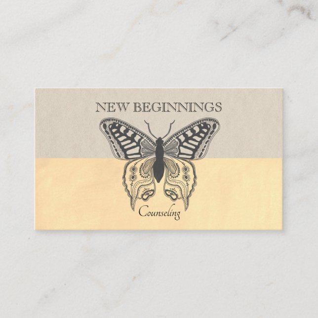 Psykiatrist Counselor Therapy Butterfly Visitkort (Framsida)