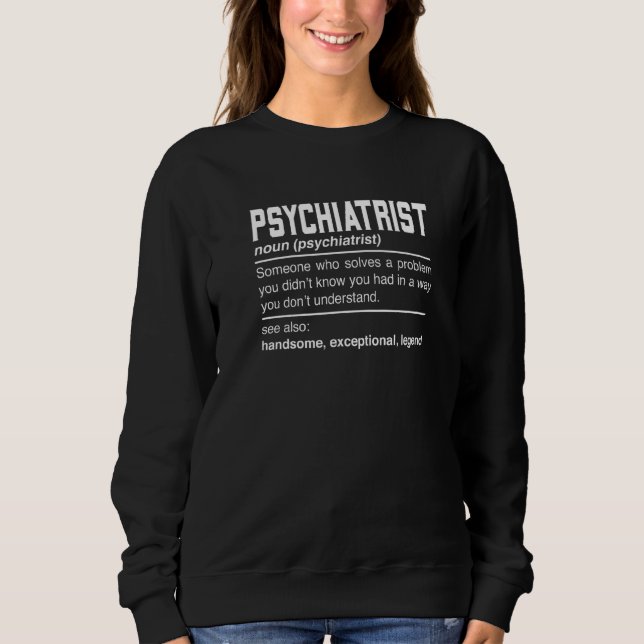 Psykiatrist Definition Design Psycholog Psychi T Shirt (Framsida)