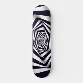 Psykidelisk optisk illusion, svart och vit cirkel mini skateboard bräda 18,5 cm