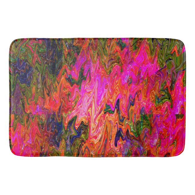 Psykidelisk svart roligt...... badrumsmatta (Framsidan)