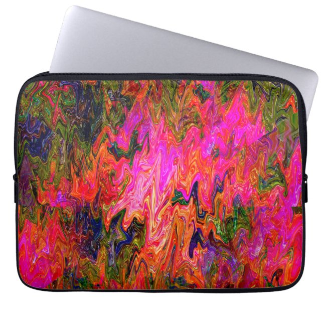 Psykidelisk svart roligt...... laptop fodral (Framsidan)