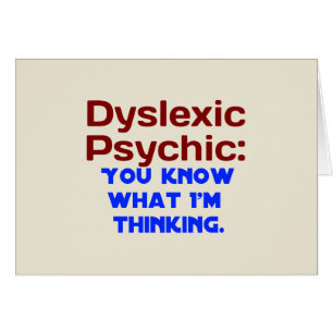 Psykisk Dyslexic Hälsningskort