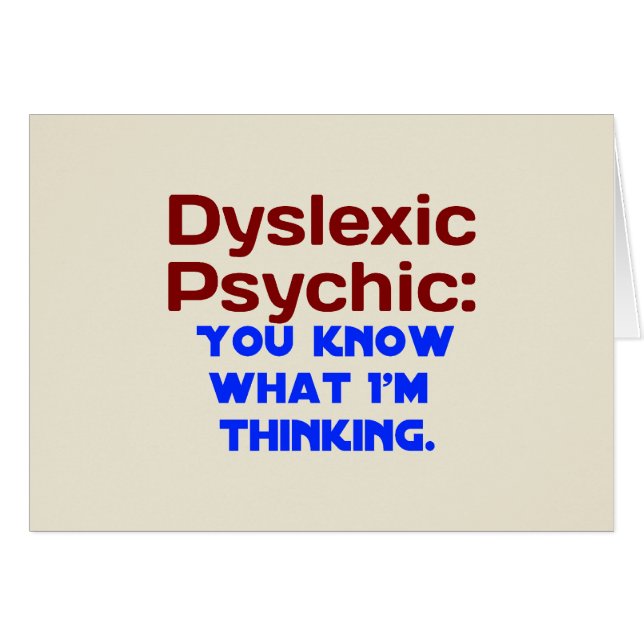 Psykisk Dyslexic Hälsningskort (Framsidan Horizontal)