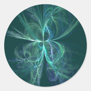 Psykisk energiFractal Runt Klistermärke