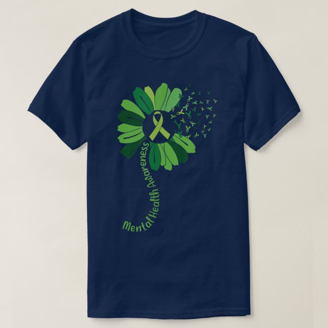 Psykisk Grönt om medvetenhet om psykisk hälsa Ribb T Shirt (Design framsida)