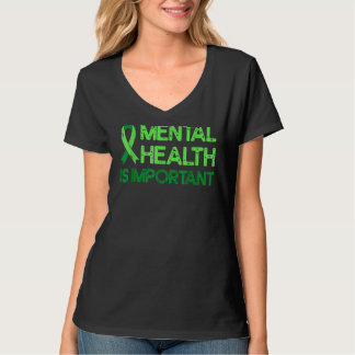 Psykisk Grönt Ribbon Anxiety Mental Health A T Shirt