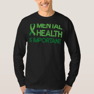 Psykisk Grönt Ribbon Anxiety Mental Health A T Shirt