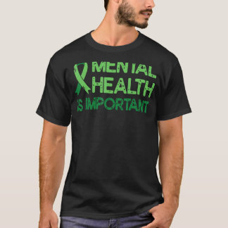 Psykisk Grönt Ribbon Anxiety Mental Health A T Shirt