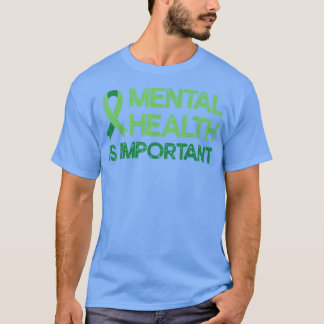 Psykisk Grönt Ribbon Anxiety Mental Health A T Shirt