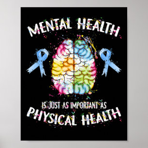 Psykisk hälsa är lika viktig som fysisk hälsa poster
