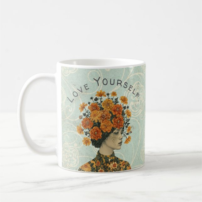 Psykisk Hälsa Är Viktig, Älska Dig Själv Kaffemugg (Vänster)