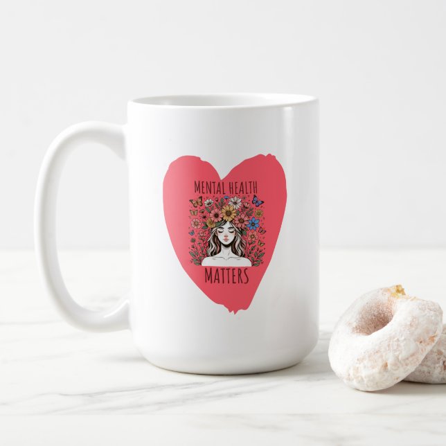 Psykisk Hälsa Är Viktig Kaffemugg (Med munk)