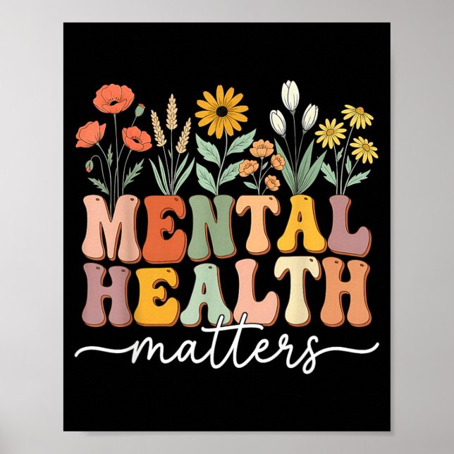 Psykisk Hälsa Är Viktig Mänsklig Hjärnsjukdom Poster (Framsidan)