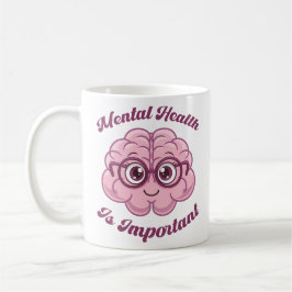 Psykisk hälsa är viktigt, Cute Brain Awareness Kaffemugg