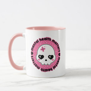Psykisk Hälsa Är Viktigt Kawaii Döskalle Mugg
