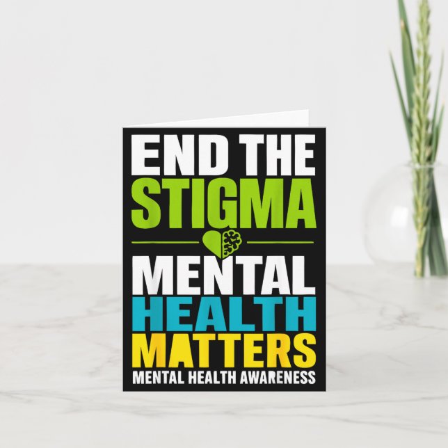 Psykisk hälsa avsluta stigma egenvård medvetenhet  kort (Framsida)