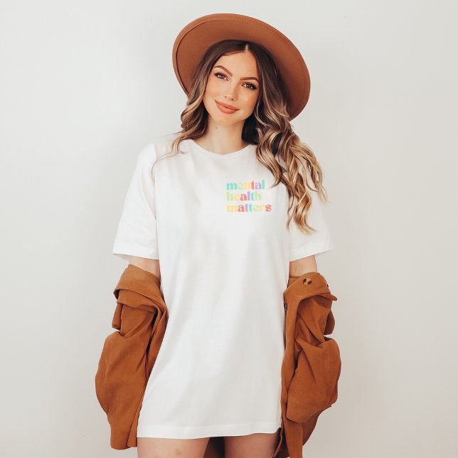 Psykisk hälsa | Blandad persika med citattecken T Shirt (Mental Health Matters shirt | Quote Mixed Peach Candy | Aesthetic t-shirt)