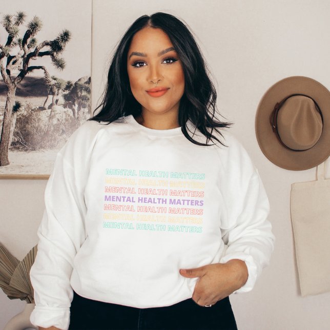 Psykisk hälsa | Citat Sans VII Peach Candy T Shirt (Mental Health Matters Sweatshirt |Quote Sans VII Peach Candy | Aesthetic Sweater)