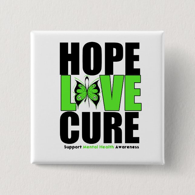 Psykisk hälsa - Hope Kärlek Cure Knapp (Framsida)
