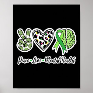 Psykisk hälsa i kärlek Vi Bära Grönt Psykisk hälsa Poster