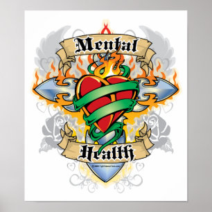 Psykisk hälsa Kor och hjärta Poster