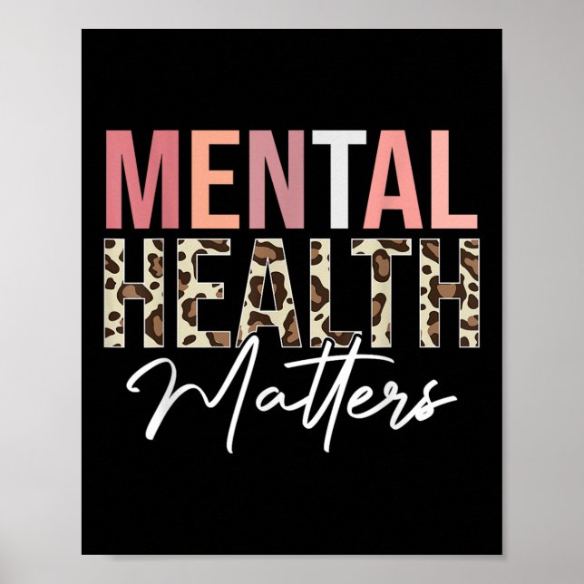Psykisk hälsa Leopard Human Mental Health Awaren Poster (Framsidan)
