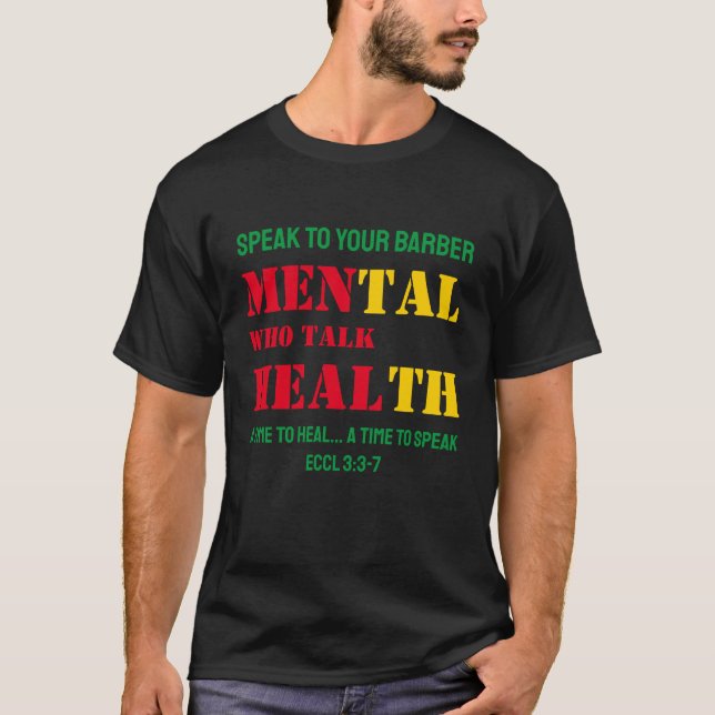 Psykisk hälsa MANAR WHO TALAK HEAL Barber T Shirt (Framsida)