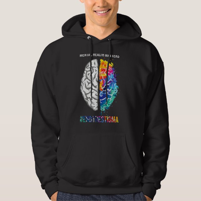 Psykisk hälsa - medvetandegörande Månadsslut Hoodie (Framsida)